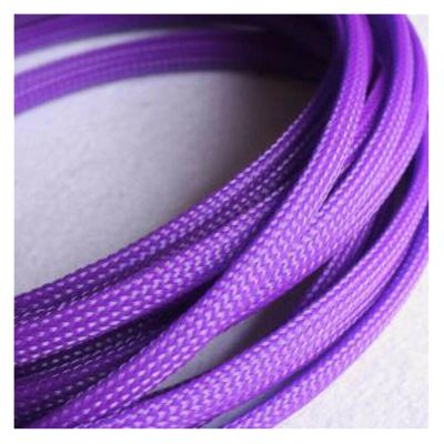 1-50M Cable Sleeves 3-25mm Purple Snakeskin Mesh Wire Protecting Nylon Tight PET Expandable Insulation Sheathing Braided Sleeves(5Meters,6mm)