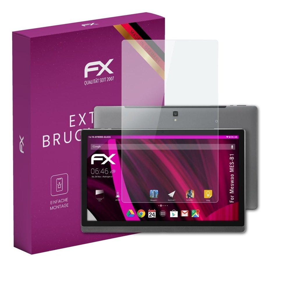 atFoliX Plastic Glass Protective Film compatible with Meswao MES-B1, 9H Hybrid-Glass FX Screen Protector