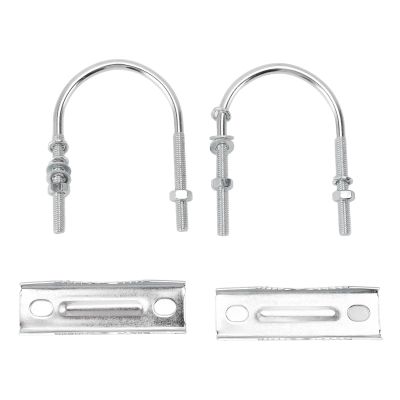 Sunicon 2Pcs Double Antenna Mast Clamp V Jaw Block with U Bolts, Heavy Duty to Mast Mount Bracket Kit with U Bolts Mast for Outdoor Antenna (Type 1)
