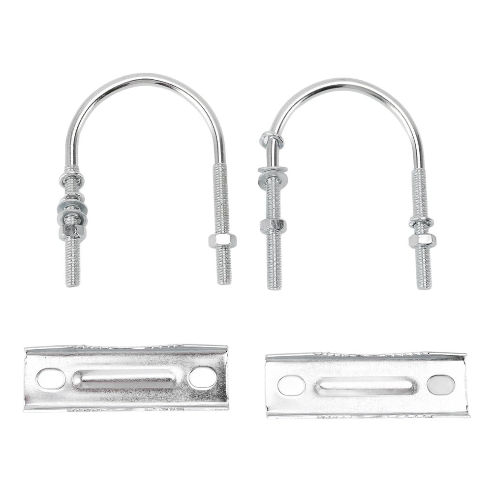 Sunicon 2Pcs Double Antenna Mast Clamp V Jaw Block with U Bolts, Heavy Duty to Mast Mount Bracket Kit with U Bolts Mast for Outdoor Antenna (Type 1)