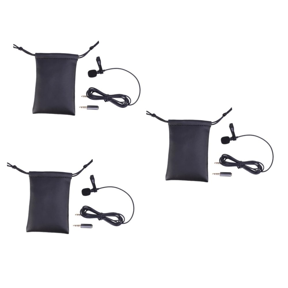 ARTIBETTER 3pcs Lavalier Lapel Microphone Plated Plug for Interviews Video Conferencing Podcasting and Voice Dictation Compact Wired Clip Omnidirectional Mic for Computer and Laptop Recording