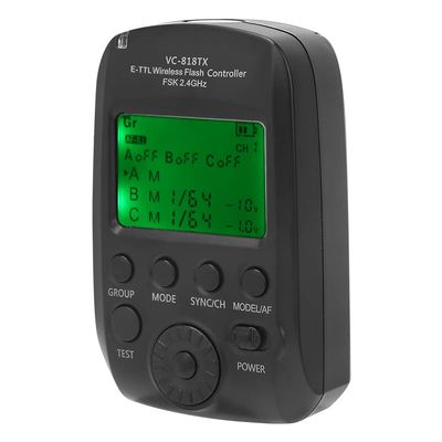 DirectNine Basics Flash TTL VC-818TX E TTL Flash 2.4G Transmitter Maximum Support for 1/8000s Highspeed Synchronization Supports 8 Channels 30ID, Genericicqugb2exf