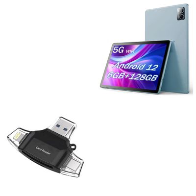 BoxWave Smart Gadget Compatible with KBJPADS GP401 (10.36 in) - AllReader SD Card Reader, microSD Card Reader SD Compact USB - Jet Black