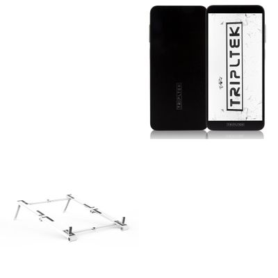BoxWave Stand and Mount Compatible with Tripltek Mini - Pocket Aluminum Stand 3-in-1, Portable Multi Angle Viewing Riser - Metallic Silver