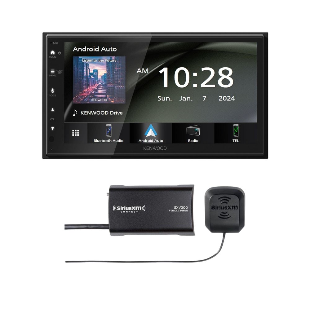 KENWOOD DMX4710S Digital Car Stereo (50W x 6-Ch), Apple CarPlay & Android Auto Compatible, Bluetooth-Enabled Head Unit with 6.8" LCD Display | Plus SiriusXM SXV300v1 Connect Vehicle Tuner Kit