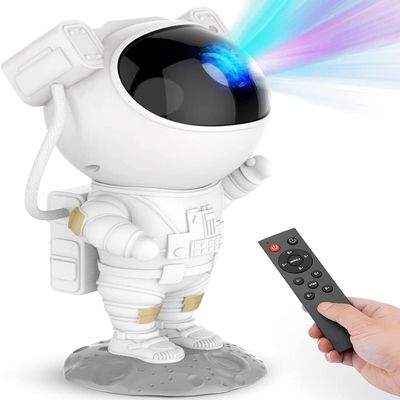Homefy Astronaut Galaxy Projector 7 Nebula Effects & Twinkling Green Stars, 360 Rotatable Head, Remote & Timer, Space-Themed Night Light for Kids & Adults, Room Decor Gift (White)