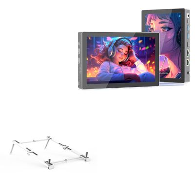 BoxWave Stand and Mount Compatible with HIGOLE F9B Mini PC (7 in) - Pocket Aluminum Stand 3-in-1, Portable Multi Angle Viewing Riser - Metallic Silver