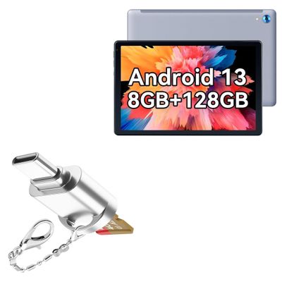BoxWave Adapter Compatible with Jeazans OC101 (10.1 in) - Micro SD Card miniReader, USB Type-C OTG Reader USB3.0 Adapter Keychain - Metallic Silver