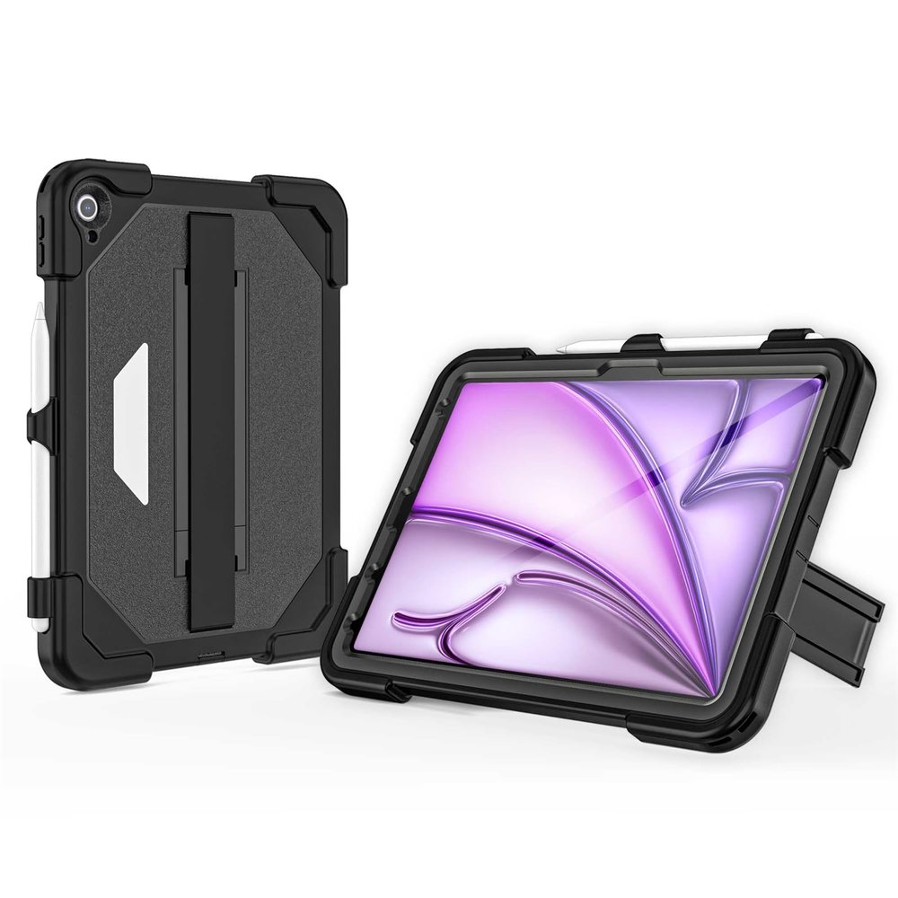 AdirMi Case for iPad Air 11 Inch M2 2024 (6th Generation), Upgraded Military Grade Dropproof [Build-in Screen Protector] [Stand & Handheld] [Pen Holder]