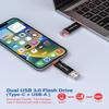 USB C Flash Drive 128GB 2 Pack, Wooolken USB 3.0 Dual Drive Type-C Thumb Drive OTG USB Compatible with iPhone 16/15, Android Smartphone/Tablets/Computers view 2