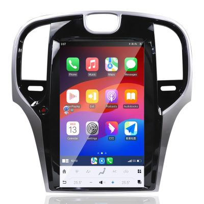 MOOKAKA Qualcomm Android 11 Car Radio for Chrysler 300C 300S 2011-2014 Stereo Replacement Tesla Style Dash Touch Screen GPS Navigation Head Unit Audio Multimedia Player (Silver, 8+128GB)