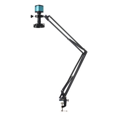 Aluminum Alloy Stand Microscope Camera Stand Holder Bracket Lift Footrest Table Frame for Microscope Repair Soldering(470mm 50mm Install)