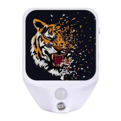 LLCXCSI Tiger Plug-in Led Night Light with Auto Dusk to Dawn Sensor for Room Decor, Adjustable Brightness Warm White Lights for Hallway,Bedroom, s Room, Kitchen, Stairway