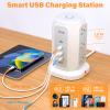 BESFAN Power Strip Tower, 1625W Surge Protector with 9AC Outlets 5 USB Ports, 6.5 FT Extension Cord Charging Tower for Multiple Devices, for Office Supplies, Dorm Room Essentials for Girls, Guys view 4