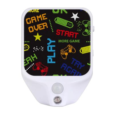 LLCXCSI Gamer Gamepad Plug-in Led Night Light with Auto Dusk to Dawn Sensor for Room Decor, Adjustable Brightness Warm White Lights for Hallway,Bedroom, s Room, Kitchen, Stairway