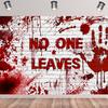 10x6.5ft Bloody Handprint Backdrop Halloween No One Leaves Photography Background Mischief Red Blood Splatter Brick Wall Decorations Banner Zombie Vampire Halloween Party Photo Booth Props view 2