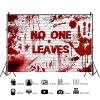 10x6.5ft Bloody Handprint Backdrop Halloween No One Leaves Photography Background Mischief Red Blood Splatter Brick Wall Decorations Banner Zombie Vampire Halloween Party Photo Booth Props view 4