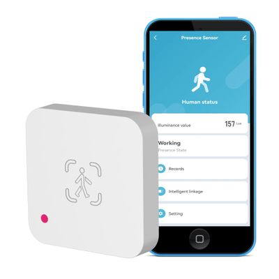 WiFi Human Presence Sensor: Smart Motion Sensor with 5.8GHz mmWave Radar, Zone Positioning, App Notification Alerts, Real-time Human Occupancy Sensor for Home Automation, Support Alexa