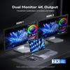 DOCKCASE Explorer Edition 10-in-1 USB C Hub, Dual 4K HDMI Docking Station for 2 Monitor, Gigabit Ethernet,1 USB-C and 3 USB-A Ports,100w PD, UHS-II TF/SD Card Reader for MacBook Pro, XPS, and More view 4
