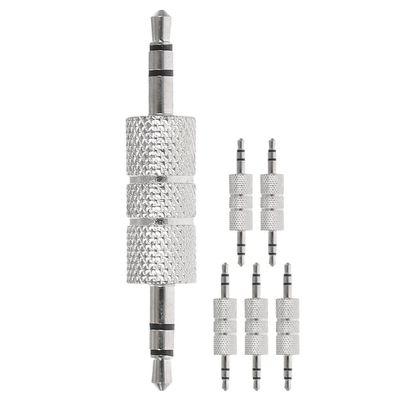 6pcs Male to Male Audio Adapter Audio Coupler for Upgrading Versatile Mic Connector for Home and Car Use