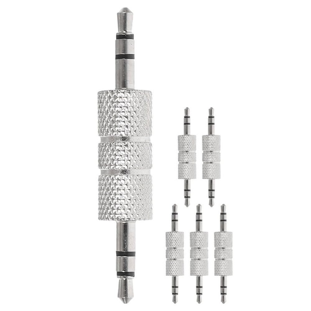 6pcs Male to Male Audio Adapter Audio Coupler for Upgrading Versatile Mic Connector for Home and Car Use