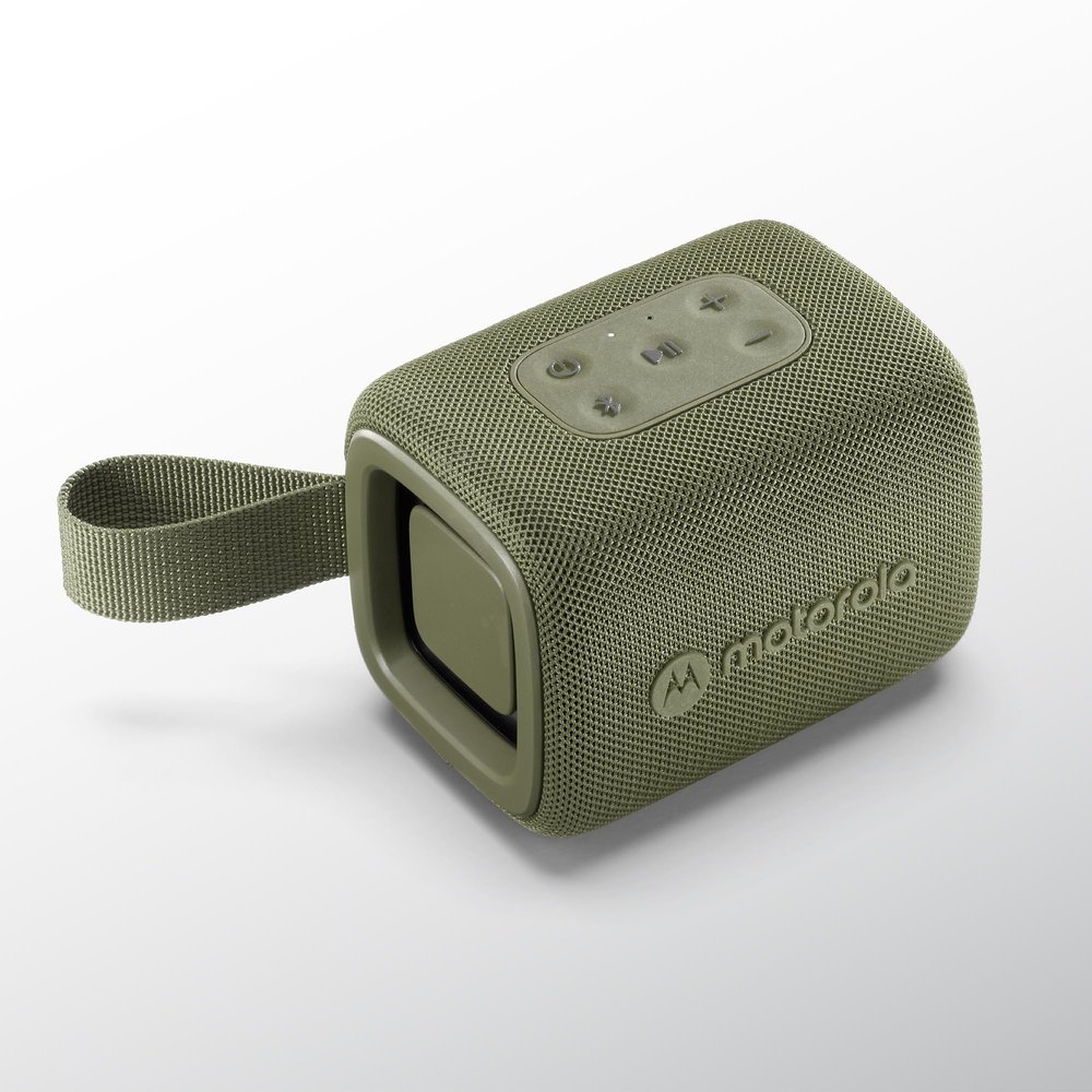 Motorola ROKR 300 Wireless Portable Bluetooth Speaker with Dual Built-in Passive Radiators, IP67 Water and Dust Resistant, Clear Vocals, Compatible with iPhone, Green