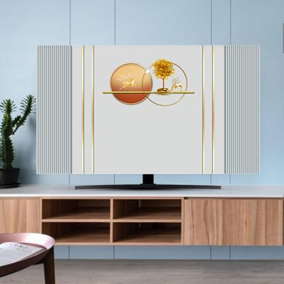 32-80 Inches TV Cover, Polyester Dust Proof TV Screen Protector Cover Fabric For LCD LED, Indoor Bedroom Living Room Decoration Smooth Soft Dust Cover With Painting Printin(Size:32IN(80X50CM),Color:A)