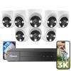 [121Wide View+3K HD] Hiseeu 3K Wired Security Camera System with Audio,8PCS 5MP Security Cameras,Alarm Spotlight,Human Vehicle Detect,No Monthly Fee,3TB HDD for Outdoor Home Surveillance DVR Kit view 1