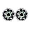2-Speakers 6.5" 195W Marine Audio Coaxial Color LED Lights White Grills Polypropylene Titanium of Set view 1