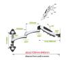 LHXEQJAM DL-FE160W-L Aluminum Alloy 360 Full Dynamic 15-27 Inch Wall Mount Monitor Double Arm 85 Up and Down view 2