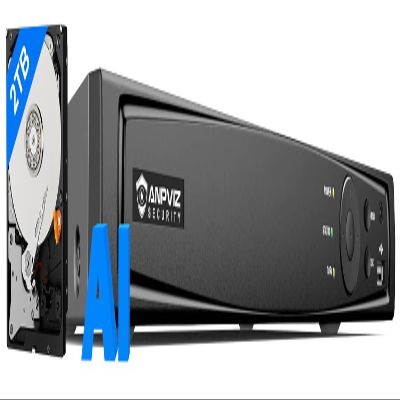 Anpviz AI 12MP 8CH POE NVR (12MP/8MP/6MP/5MP/4MP) Smart AI POE Network Video Recorder - Supports up to 8 x 12MP/4K IP Cameras, 8-Channel Power Over Ethernet Pre-Installed 2TB HDD NVR7608Q18P-A-2TB