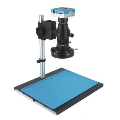 LIUZHENZHEN 48MP 4K USB HDMI Digital Video Monocular Microscope Camera Continus Zoom 130X 200X C-Mount Lens for Soldering Phone Repair Tools(D 200X Set)