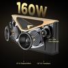 BUGANI Hi-Res Audio Bluetooth Speaker Loud 160W, Large Portable Bluetooth Speaker with Deep Bass Subwoofer, TWS Wireless Stereo, Waterproof Outdoor Party Speaker, 12H Playtime Golden view 2