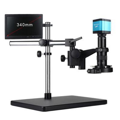 LIUZHENZHEN Professional Phone Repair Soldering HDMI USB Industrial Video Digital Microscope Camera 120X-300X Zoom C Mount Lens Microscopio(and 13.3 inch-01,180X)