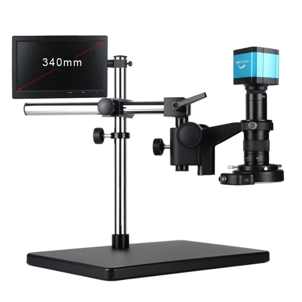 LIUZHENZHEN Professional Phone Repair Soldering HDMI USB Industrial Video Digital Microscope Camera 120X-300X Zoom C Mount Lens Microscopio(and 13.3 inch-01,180X)