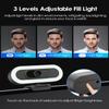 2K 50FPS Webcam for PC/Mac, Computer Camera with Fill RGB Lights, 2 Noise-Canceling Microphone, Autofocus and Tripod for Meeting, Live Streaming, Video Calls, Gaming, Works with Zoom, Skype, Teams view 4