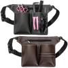 Hedume 2 Pack Hairdresser Scissor Bags, Salon Barber PU Leather Waist Pouch with Waist Belt, Hair Salon Scissor Storage Waist Bag for Hairstylist, Professional Hairdressing Tools Storage Holster view 1