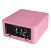 HANNLOMAX HX-206Wi Alarm Clock Radio with Wireless Charger, RGB Color Display, USB Port for Charging and MP3 Playback, Bluetooth, Soothing Sleep Sounds, Aux-in, AC Operation only. (Pink) view 1
