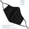 Breathable 3-Ply Cloth Face Mask Reusable Adjustable Ear Loops, Washable Black Cotton Masks for Teens/Small Face Women (Pack of 4) (Black) view 2