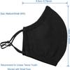 Breathable 3-Ply Cloth Face Mask Reusable Adjustable Ear Loops, Washable Black Cotton Masks for Teens/Small Face Women (Pack of 4) (Black) view 3