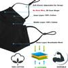 Breathable 3-Ply Cloth Face Mask Reusable Adjustable Ear Loops, Washable Black Cotton Masks for Teens/Small Face Women (Pack of 4) (Black) view 4