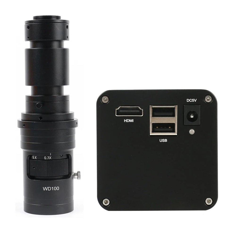 LIUZHENZHEN IMX385 1080P HDMI Industrial Measurement Video Microscope Camera C Mount U Disk Video Recorder for PCB Phone Soldering(with 200x Lens,Not Measurement)