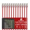 0.5 Foot Cat6 Patch Cables(12 Pack), Solid Pure Copper Patch Cord, Cat 6 Ethernet Cable, UTP Network, High Speed RJ45 Internet Cables, Compatible for Router, Switche, PC, Server, PS4/5, Xbox - Red view 1