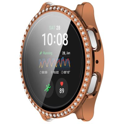 DKEnjoy Hard PC Jewelry Protector Case with HD Anti-Fog Tempered Glass Protective Film Shock-Proof Cover Anti-Scratch Case Compatible for Samsung Galaxy Watch 7 40MM/44MM Smartwatch (Rose Gold, 44MM)