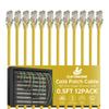 0.5 Foot Cat6 Patch Cables(12 Pack), Solid Pure Copper Patch Cord, Cat 6 Ethernet Cable, UTP Network, High Speed RJ45 Internet Cables, Compatible for Router, Switche, PC, Server, PS4/5, Xbox - Yellow view 1