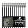1 Foot Cat6 Patch Cables(12 Pack), Solid Pure Copper Patch Cord, Cat 6 Ethernet Cable, UTP Network, High Speed RJ45 Internet Cables, Compatible for Router, Switche, PC, Server, PS4/5, Xbox - Black view 1