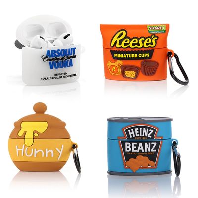 (4Pack) Case for AirPods Pro 2nd/1st Generation (2022/2019) with Carabiner, XMBYGY Cute Skin Design Silicone Cartoon Charging Case Protective Covers for Boys Girls (RES+Beken+Hunny+Vok)