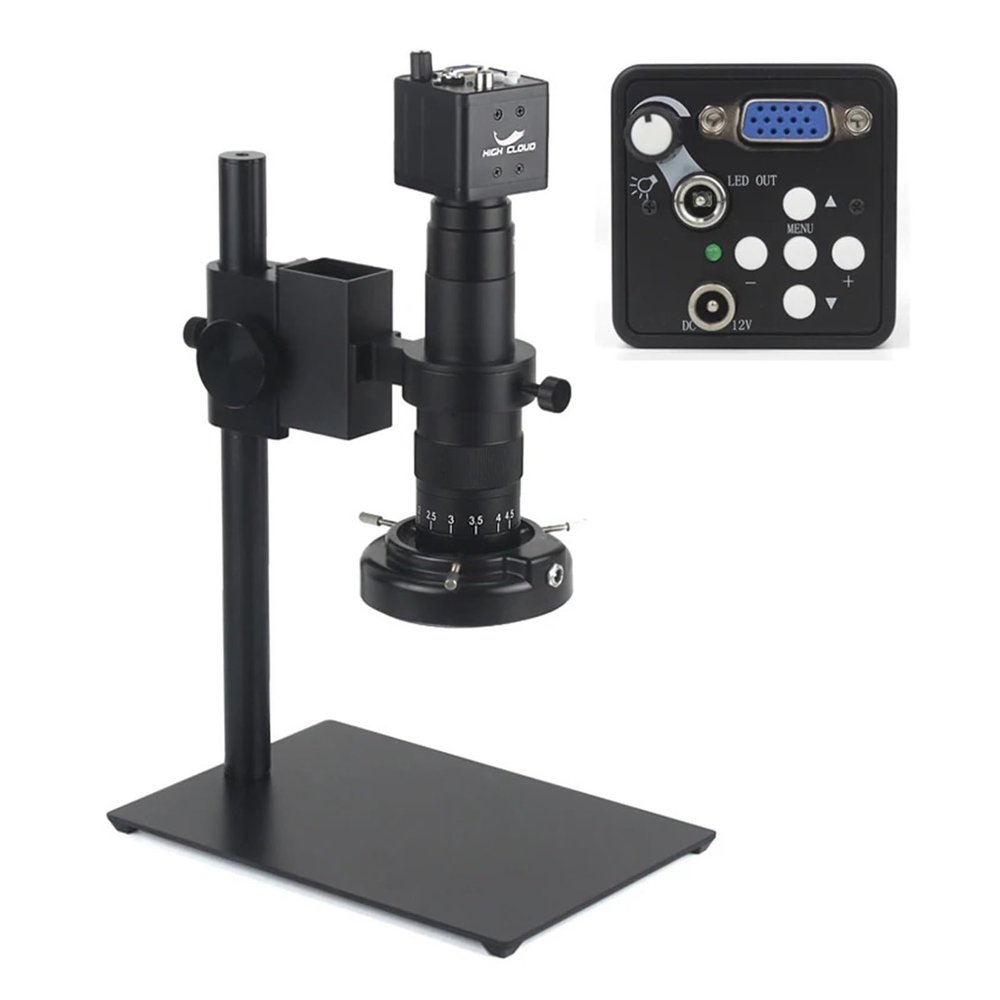LIUZHENZHEN 48MP 4K 2K HDMI USB Digital Video Microscope Camera Industrial Monocular 180X Zoom C-Mount Lens Compatible with PCB Phone Repair Soldering(D Set)