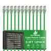 0.5 Foot Cat6 Patch Cables(12 Pack), Solid Pure Copper Patch Cord, Cat 6 Ethernet Cable, UTP Network, High Speed RJ45 Internet Cables, Compatible for Router, Switche, PC, Server, PS4/5, Xbox - Green view 1