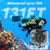 AKASO EK7000 4K30fps Action Camera with 64GB MicroSDXC U3 Memory Card Accessories Kit Bundle Ultra HD 131FT Waterproof Underwater Camera EIS WiFi Remote Control 4X Zoom, Black view 4